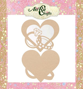 wooden cut-work with heart shape, mdf,